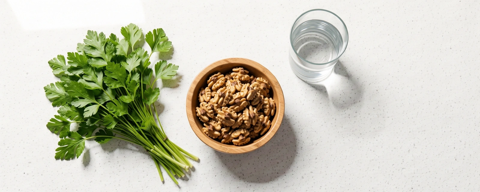 Fresh ingredients on a clean kitchen surface